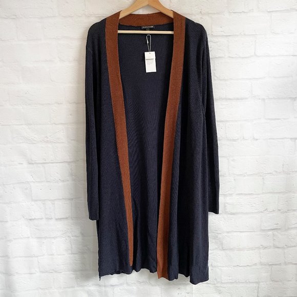 Eileen Fisher Sweaters - Eileen Fisher Tencel Silk Colorblock Cardigan